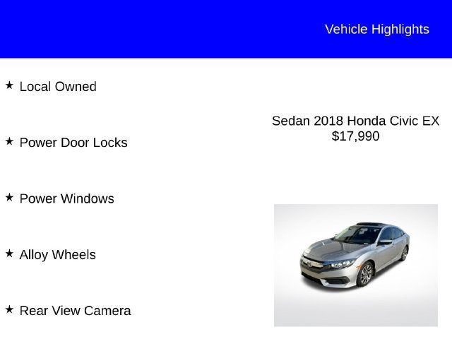 2018 Honda Civic Sedan EX