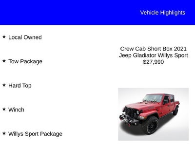 2021 Jeep Gladiator Willys Sport