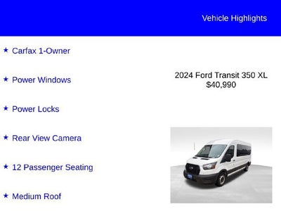 2024 Ford Transit Passenger Wagon XL