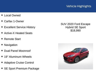 2020 Ford Escape SE Sport Hybrid