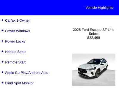 2025 Ford Escape ST-Line Select