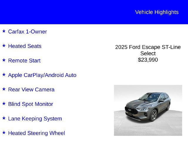 2025 Ford Escape ST-Line Select