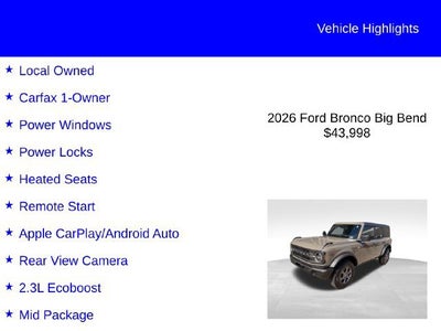 2026 Ford Bronco Big Bend