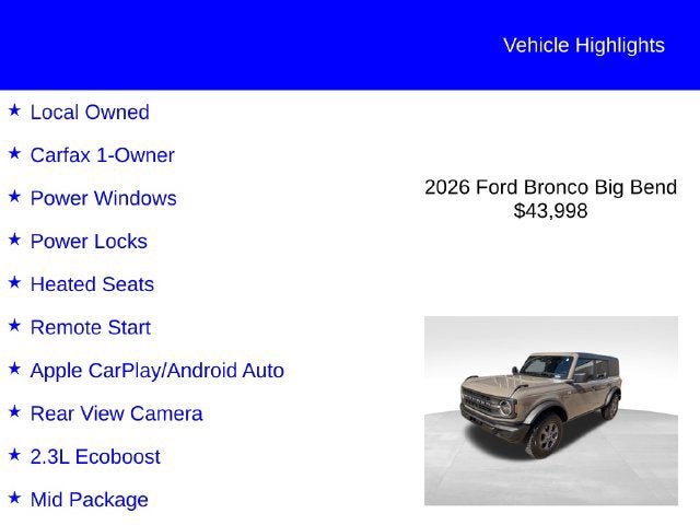 2026 Ford Bronco Big Bend