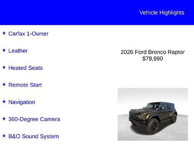 2026 Ford Bronco Raptor