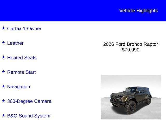 2026 Ford Bronco Raptor