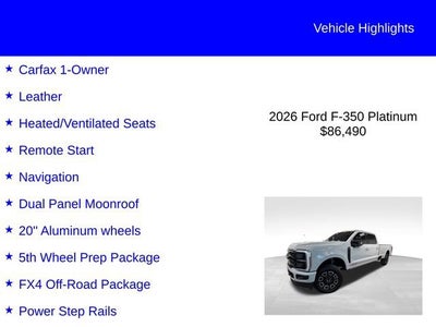 2026 Ford Super Duty F-350 SRW Platinum