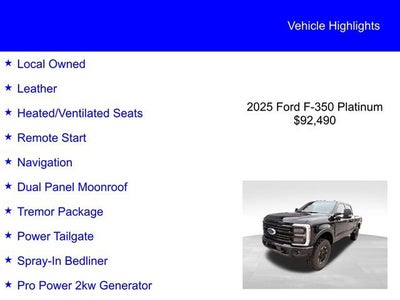 2025 Ford Super Duty F-350 SRW Platinum