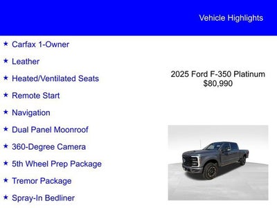 2025 Ford Super Duty F-350 SRW Platinum