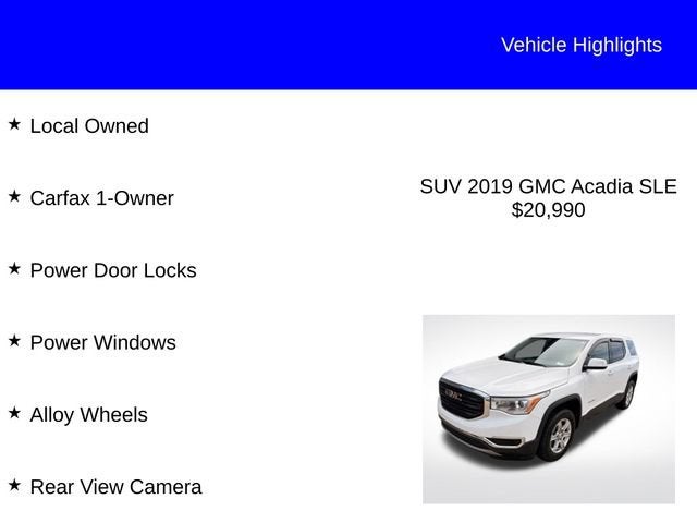 2019 GMC Acadia SLE