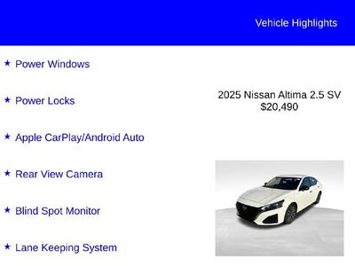 2025 Nissan Altima SV