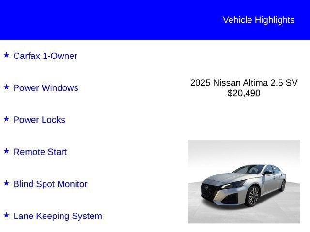 2025 Nissan Altima SV