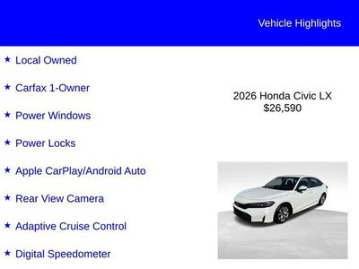 2026 Honda Civic Sedan LX