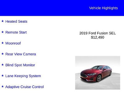2019 Ford Fusion SEL