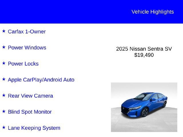 2025 Nissan Sentra SV