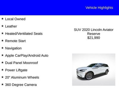 2020 Lincoln Aviator Reserve