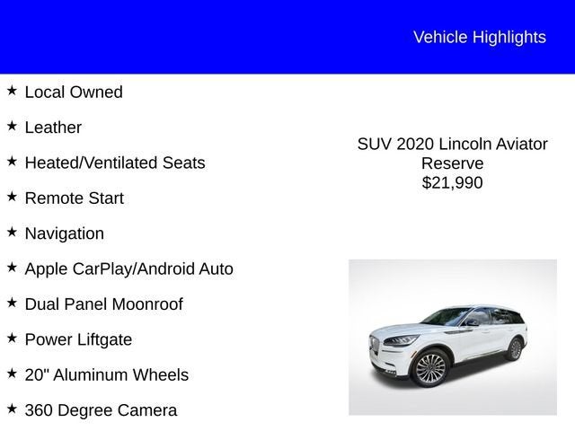 2020 Lincoln Aviator Reserve