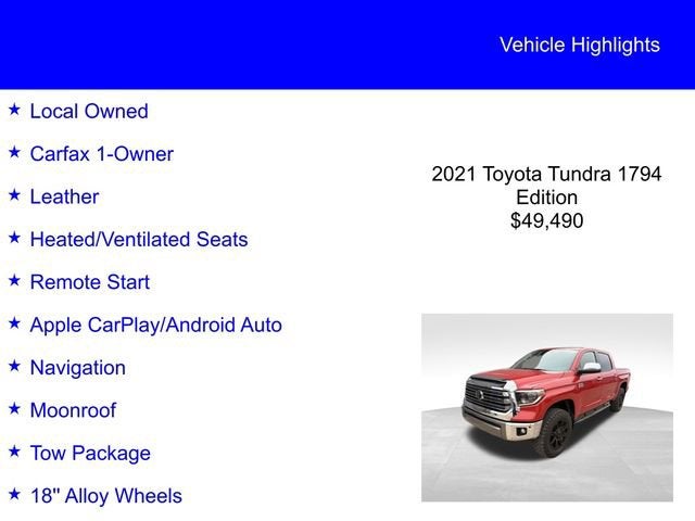 2021 Toyota Tundra 4WD 1794 Edition