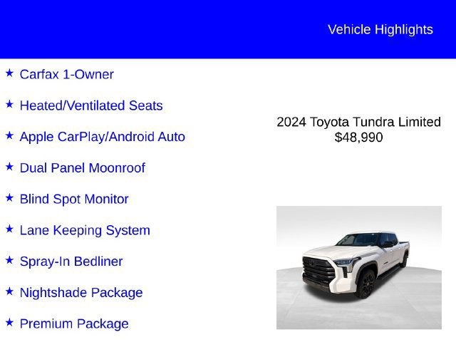 2024 Toyota Tundra 4WD Limited