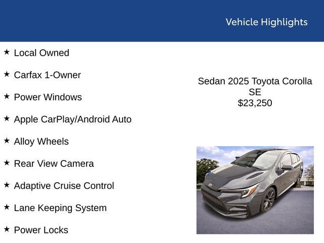 2025 Toyota Corolla SE