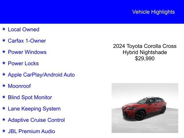 2024 Toyota Corolla Cross Hybrid Nightshade Edition