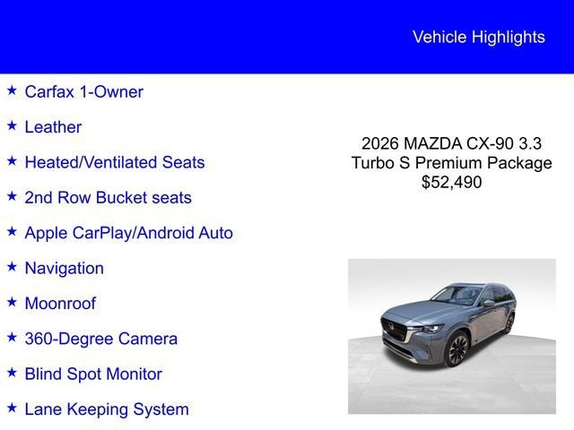 2026 Mazda Mazda CX-90 S Premium Plus