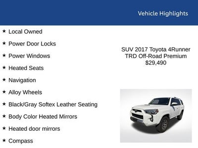 2017 Toyota 4Runner TRD Off-Road Premium