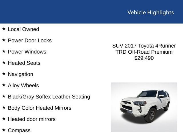 2017 Toyota 4Runner TRD Off-Road Premium