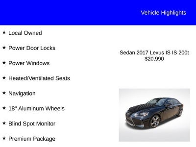 2017 Lexus IS 200t