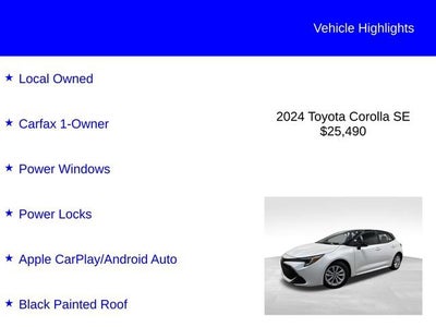 2024 Toyota Corolla Hatchback SE