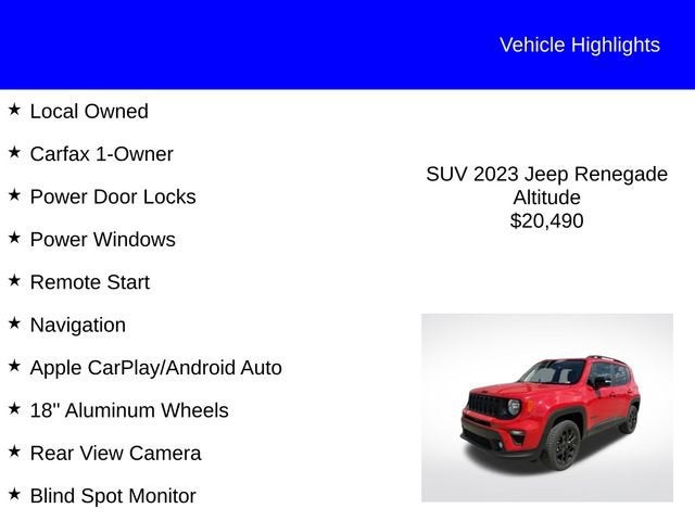 2023 Jeep Renegade Altitude